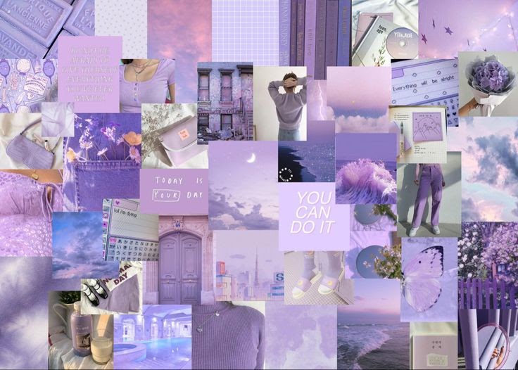 Lavender Aesthetic Collage Pastel Purple Aesthetic Laptop Wallpaper ...