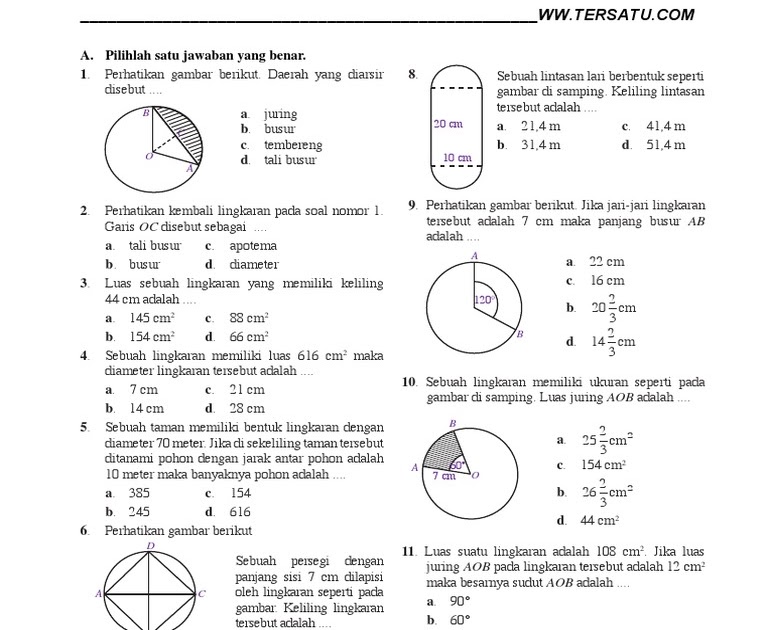 Contoh Soal Semester 1 Kelas 7 Kurikulum 2013