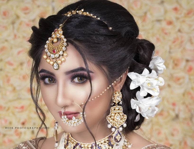 Indian Bridal Hairstyle For Round Chubby Face Img Stache