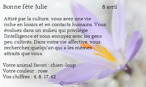 Carte Bon Anniversaire Julie Hien Charmain