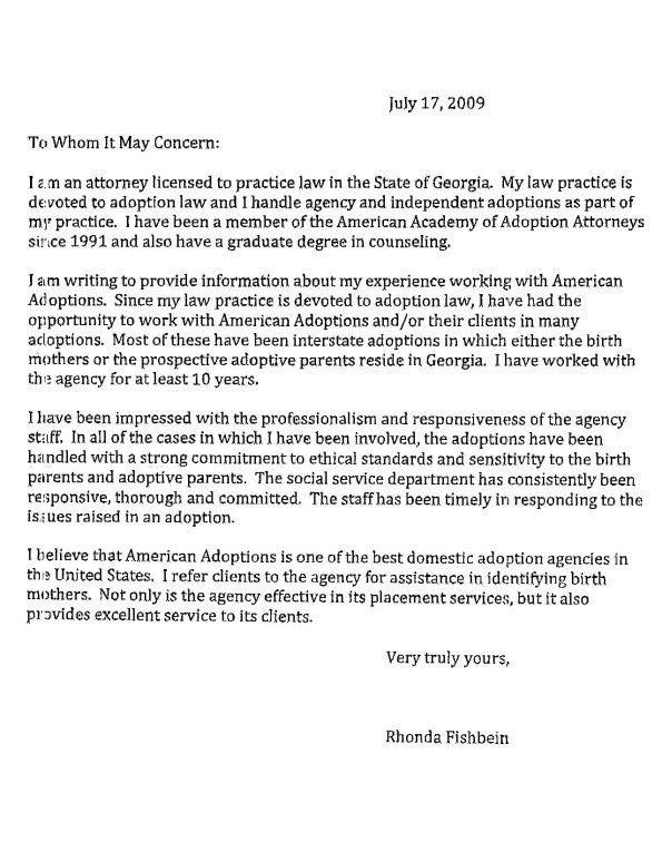 Sample Letter Of Recommendation Adoption - Contoh 36