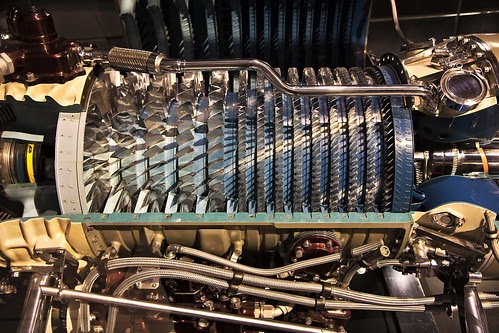 Image Closure: Allison T56-A1 cutaway compressor section