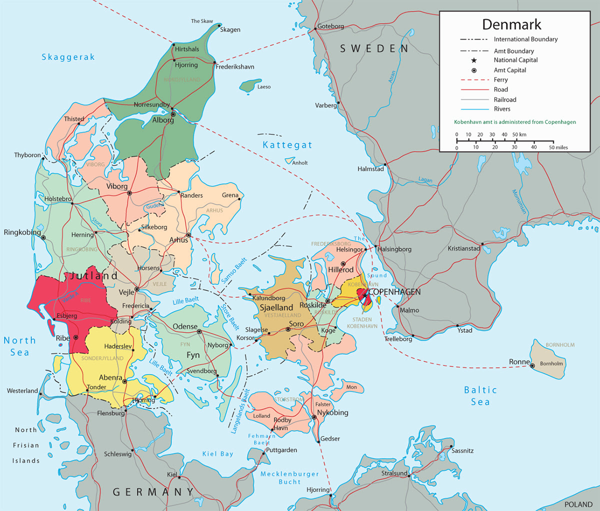 Europe Denmark Map | GOOGLESAND