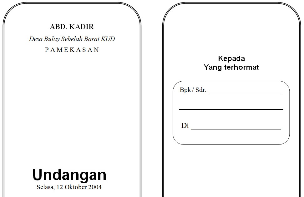 Contoh Undangan Syukuran Nama Anak - Contoh Isi Undangan