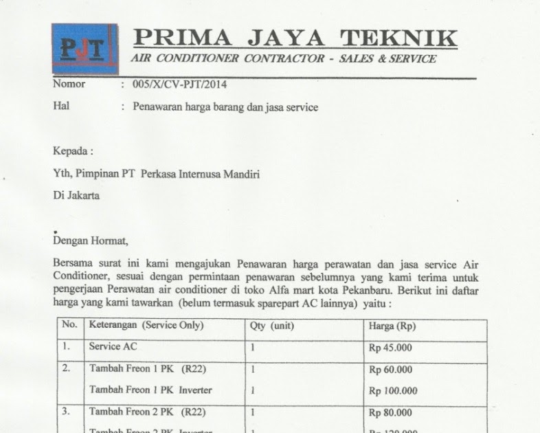 Contoh Surat Niaga Pengiriman Pembayaran