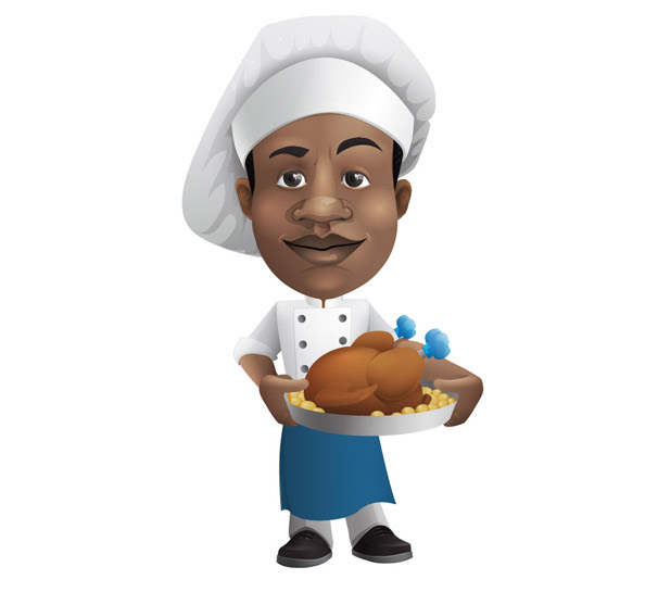  Chef Vector Character Holding a Tray Vector Characters 