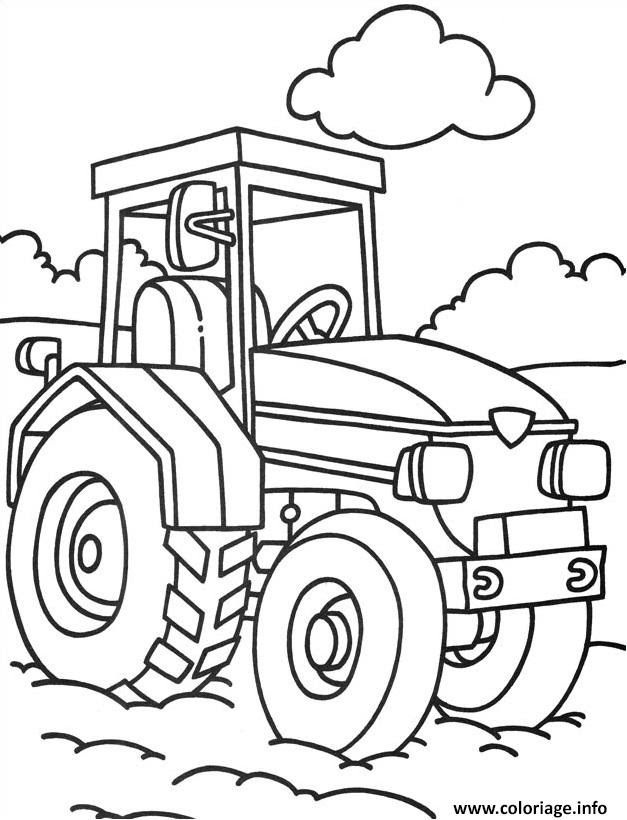 Dessin Tracteur Tondeuse Facile  Coloriage tracteur 92  JeColorie.com