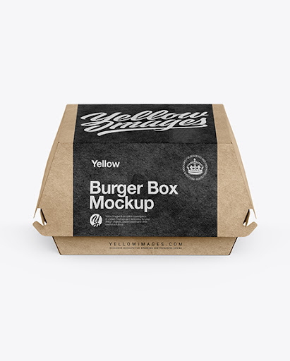 Download Free Kraft Burger Box Mockup - Front View (High-Angle Shot ...