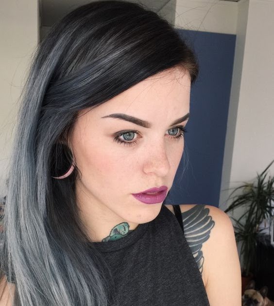 Black Hair With Grey Highlights