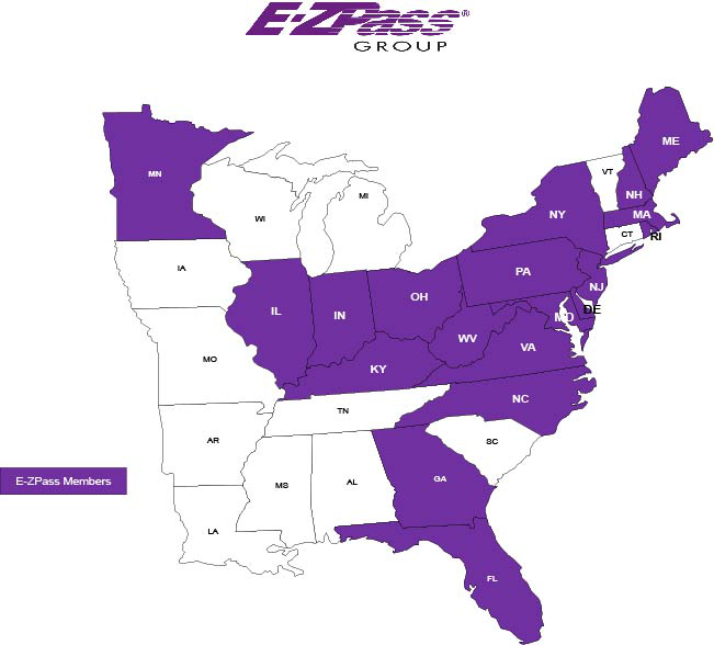 Ez Pass States Map Map Of Zip Codes