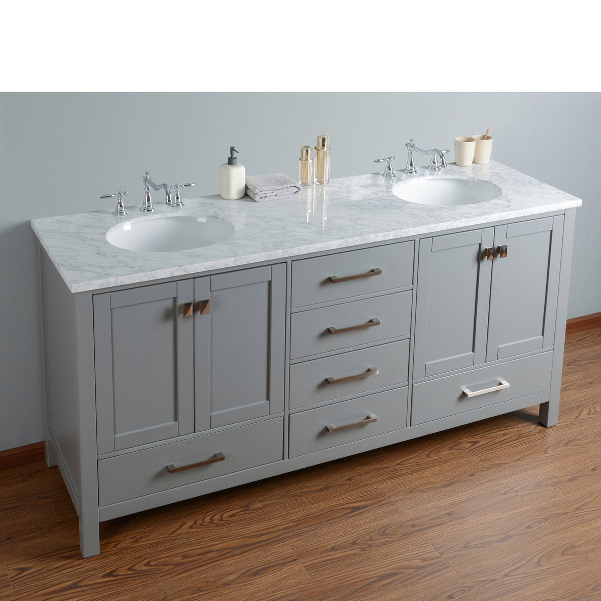 52 Inch Double Sink Bathroom Vanity : Shop Silkroad Exclusive Granite ...