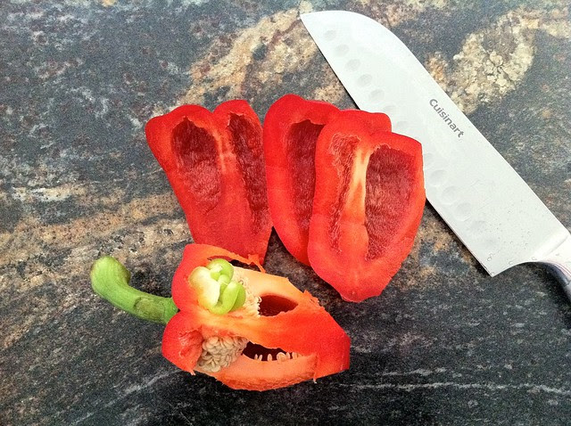 Red Bell Pepper with Core Removed