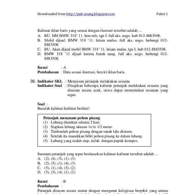 Buatlah 50 Contoh Soal Bahasa Indonesia Semester Ganjil Kelas 7