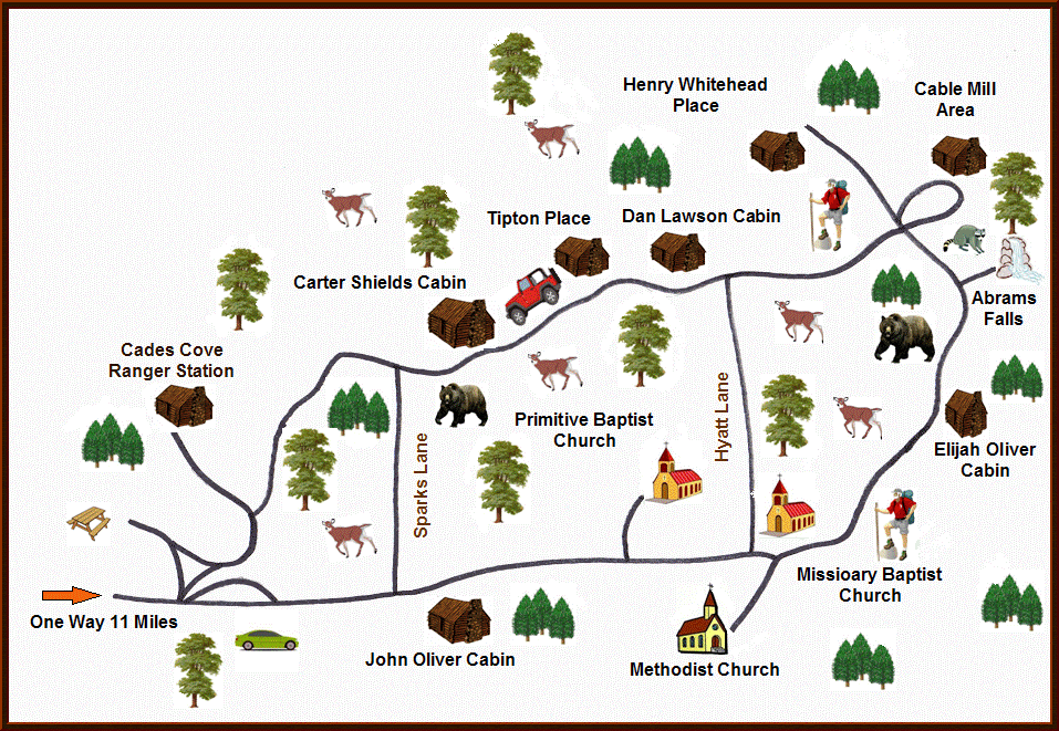 Cades Cove Trail Map
