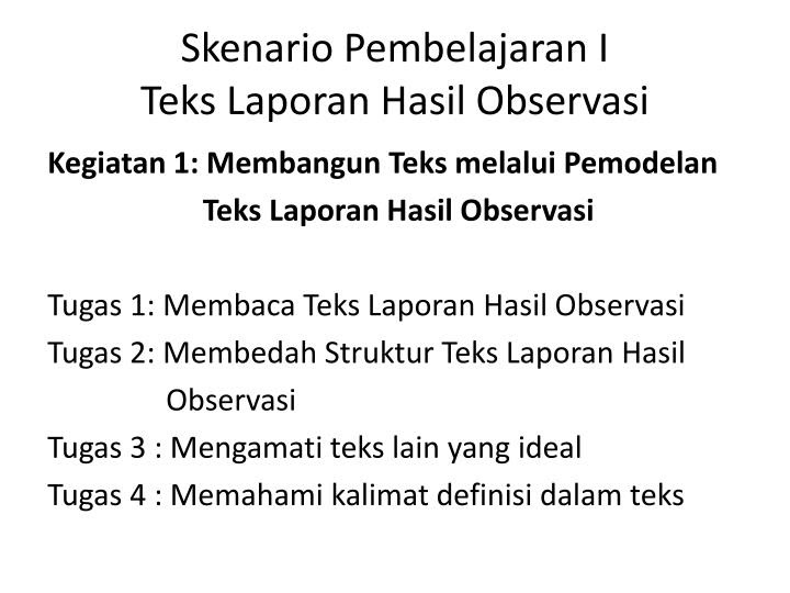 Laporan Hasil Observasi Yang Pendek - Ndang Kerjo