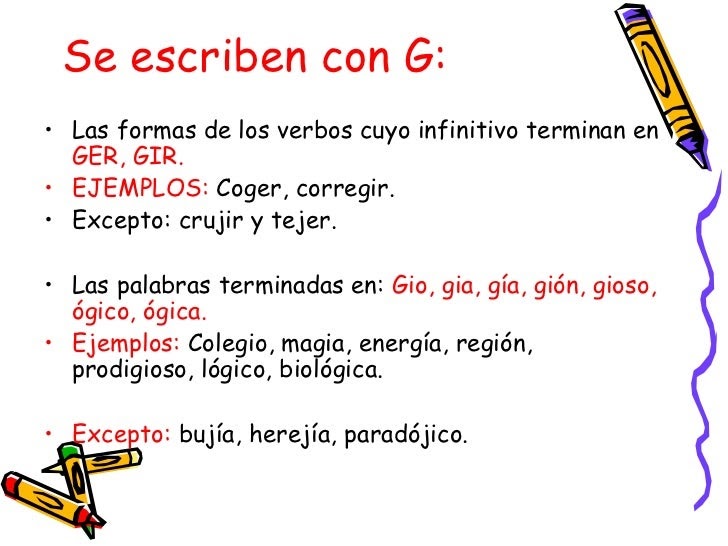 Palabras Con G Y J Primaria - Palabras español españa