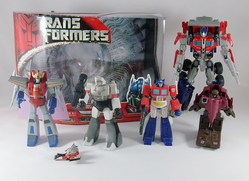 Transformers Mega SCF + Optimus Movie Voyager + Flywheels G1