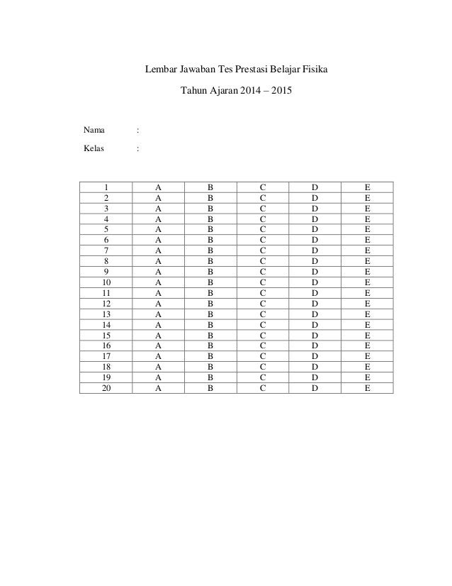 24++ Contoh lembar jawaban soal pilihan ganda dan essay information