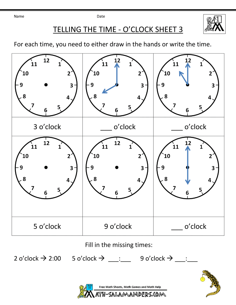 time worksheet: NEW 423 TIME WORKSHEET DRAW HANDS