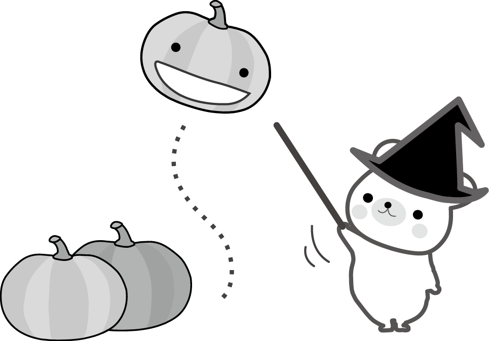 ハロウィン イラスト 白黒 イラスト画像