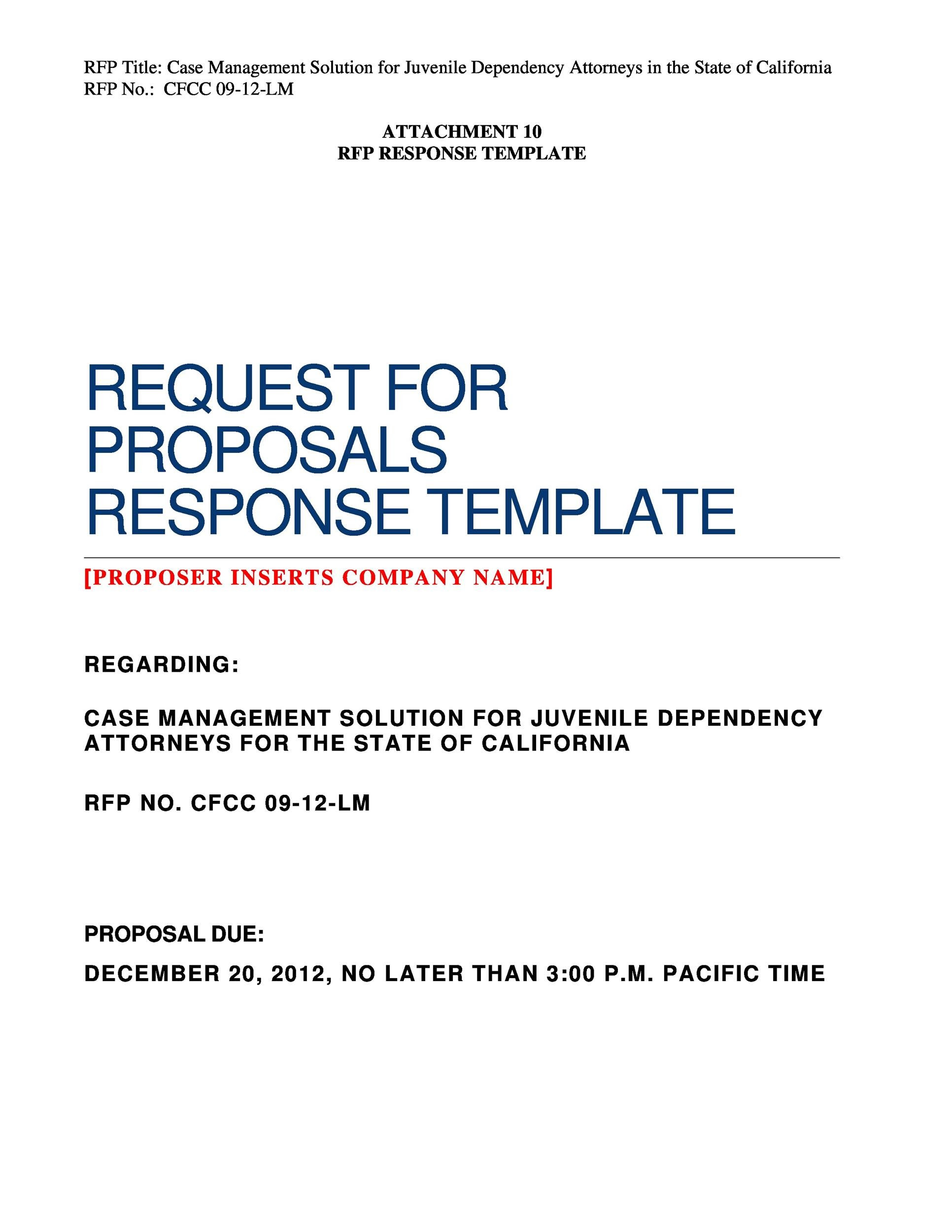 Rfp Response Executive Summary Sample  The Document Template