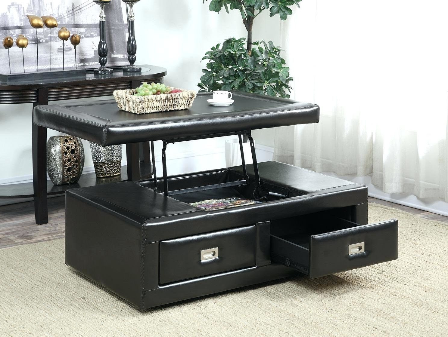 black living room table lift