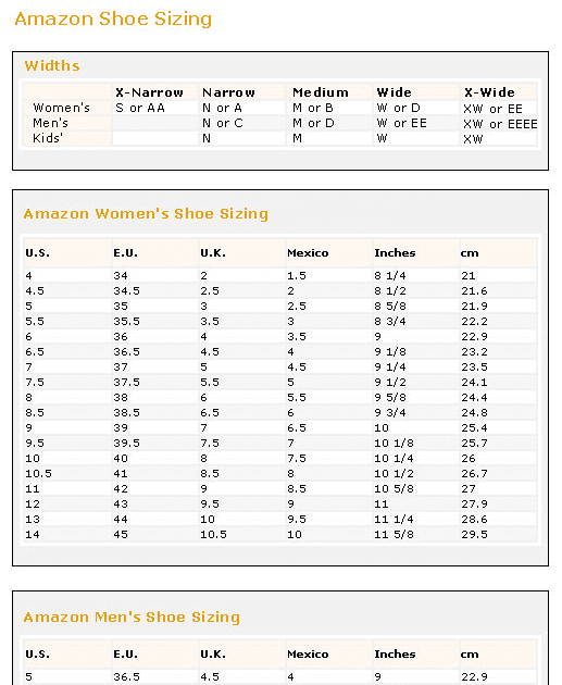 Notes of a Crotchety Bookman: Shoe Size Conversion Chart