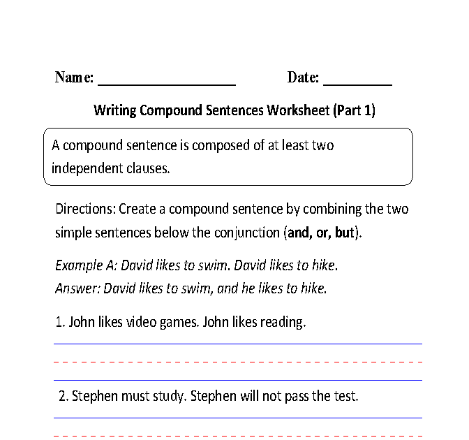 4th Grade Compound Sentences