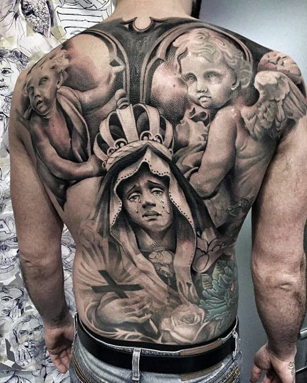 Back Tattoos For Men Virgin Mary Best Tattoo Ideas