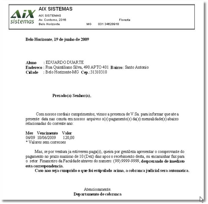 Carta De Aviso De Cobranca Judicial - New Sample c