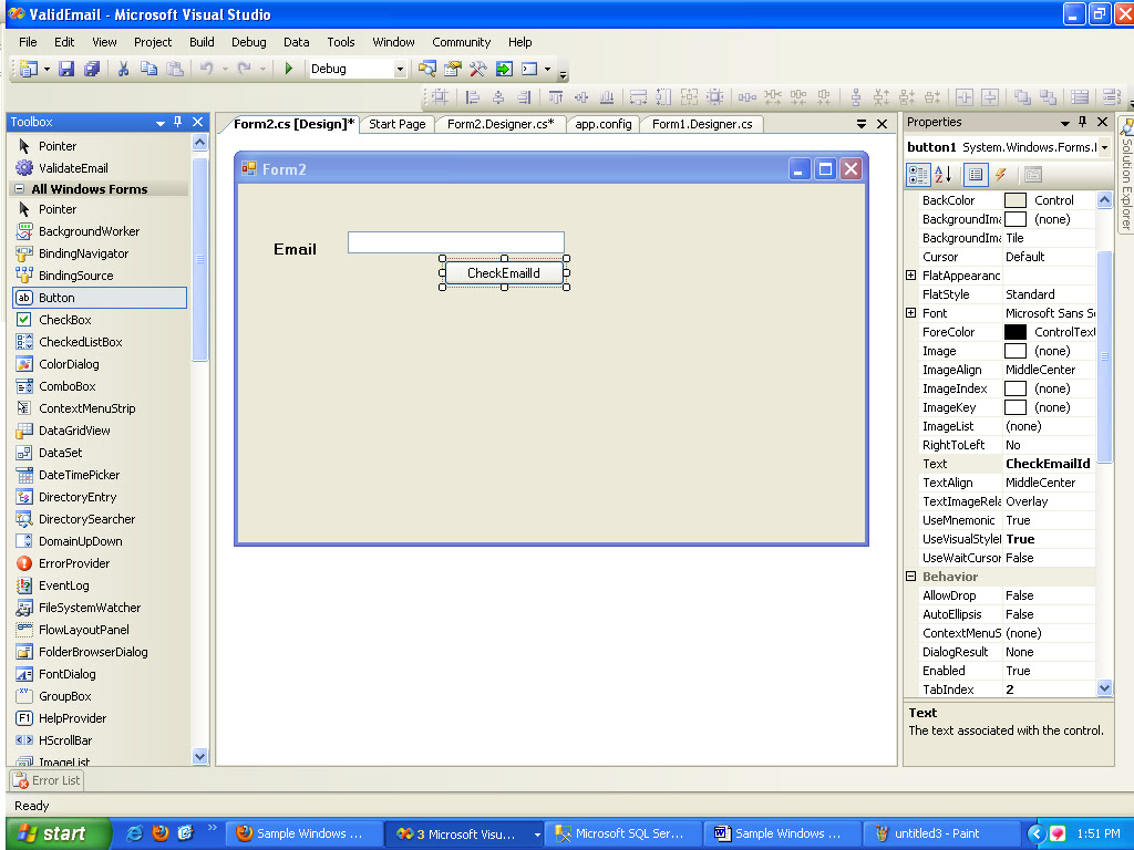 Application Form Windows Form Application