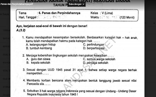 Soal Tentang Hak Kewajiban Dan Tanggung Jawab Kelas 5 Jawaban Bersama