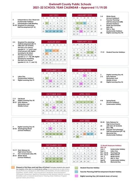 Gwinnett County 2022-23 Calendar - June 2022 Calendar