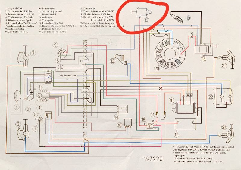 Vespa P125x Wiring Diagram