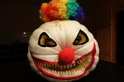 snarkolepsy: Evil Clown Pumpkin.