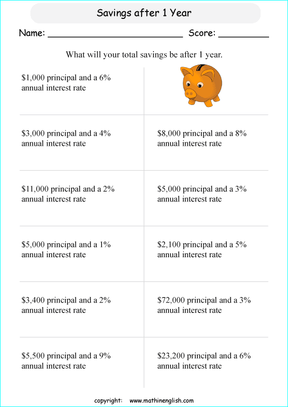 39-simple-interest-math-worksheet-for-grade-7