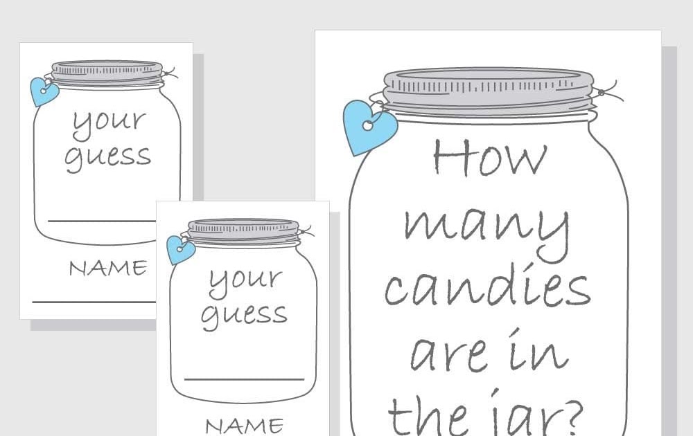 How Many Candies In A Jar Template Baby Shower Printable Game Candy 