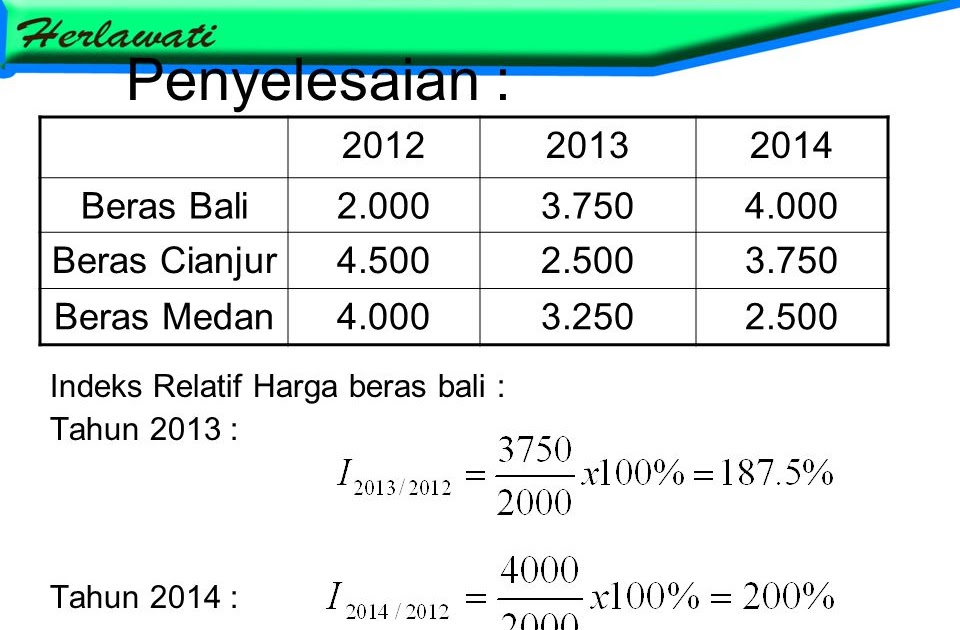 Contoh Soal Dan Jawaban Indeks Harga - Pendidikan Soal