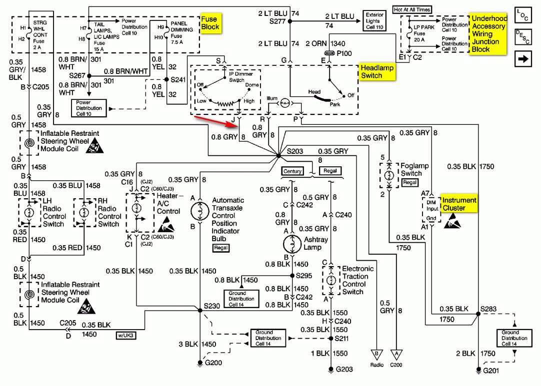 1999 Buick Regal Headlight Wiring Diagram