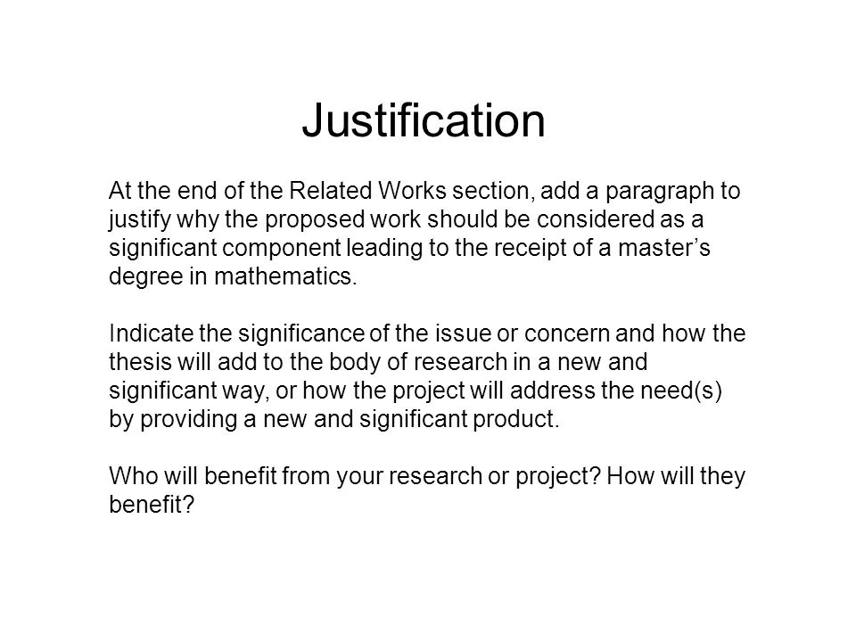 justification in research project