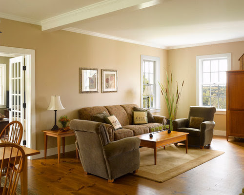 Dark Tan Living Room Walls Oak Trim