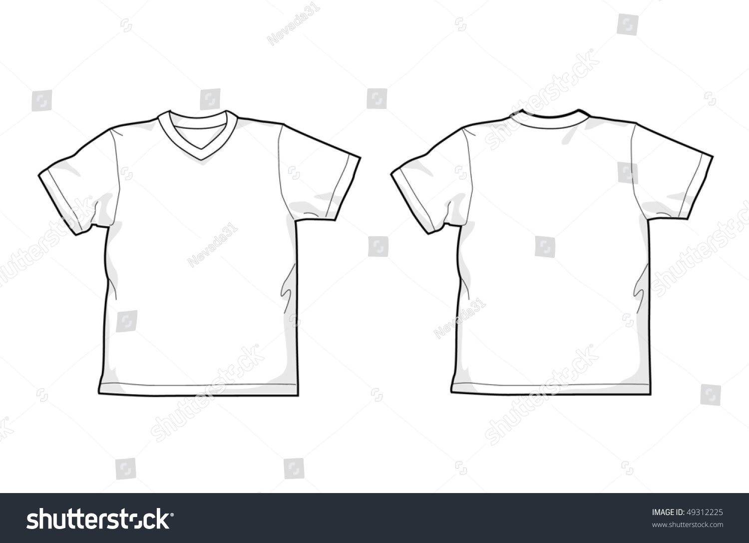 851+ V Neck T Shirt Template Front And Back PSD Mockups File