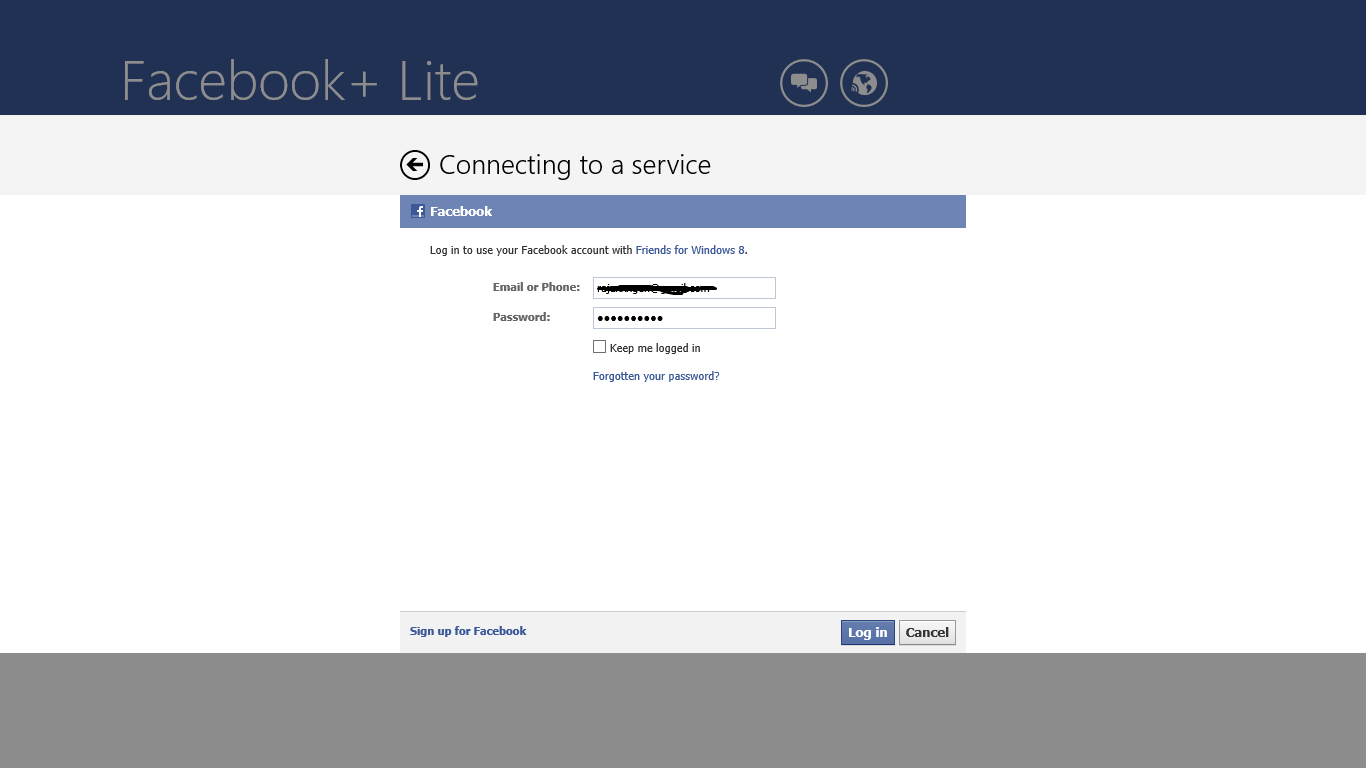 Facebook+ Lite app for Windows 8 | techreg