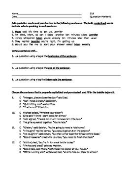 Direct Quotations Worksheets Grade 6 - Tuts Bomb