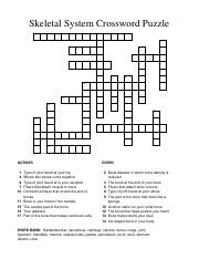 Bone Anatomy Crossword / Bone Anatomy Crossword Human Skeleton Bones