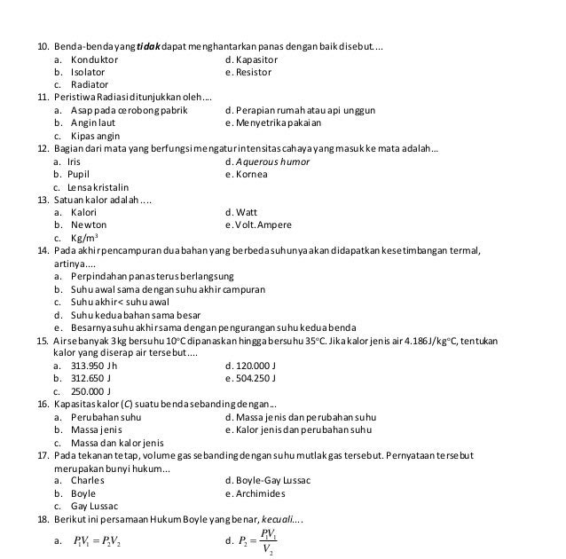 Soal Fisika Kelas 10 Smk Semester 2 - Guru Luring