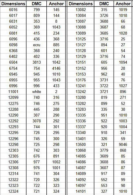 bucilla-to-dmc-conversion-chart-cross-stitch-patterns