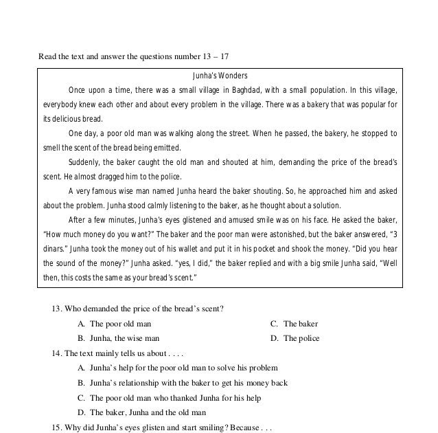 Contoh Soal Teks Narrative Kelas 9