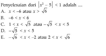 Contoh Soal Pertidaksamaan Nilai Mutlak Dan Penyelesaiannya - Contoh