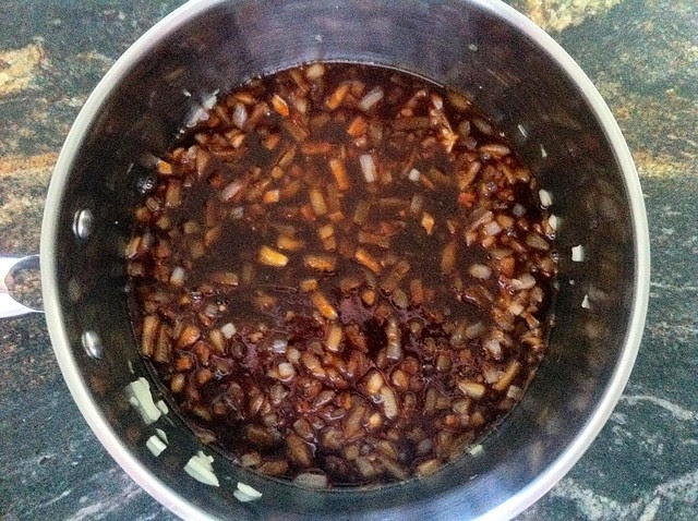 Sauce Added to Onions, Garlic and Ginger